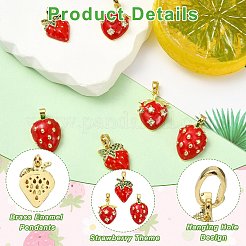 6 pendentif en laiton émaillé de 3 styles&nbsp;KK-CJ0004-14