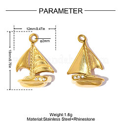 Acciaio inossidabile 304 con pendenti in strass di cristallo&nbsp;RB-OY001-56G
