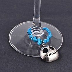 Halloween a tema in stile tibetano charms in vetro di vino in lega&nbsp;AJEW-JO00065
