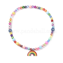 Sets mit Armbändern und Halsketten zum Thema Regenbogen für Kinder&nbsp;SJEW-JS01266