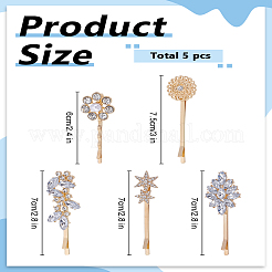 1 ensemble de barrettes à cheveux en alliage de strass avec perle&nbsp;AJEW-LP0001-89G