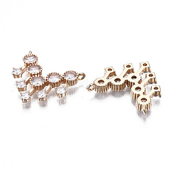 Maillons de pendentifs en zircone cubique transparente en laiton micro pavé&nbsp;KK-S359-161-RS