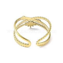 Anillo de puño abierto de acero inoxidable 304 con revestimiento iónico (IP)&nbsp;RJEW-L109-022G