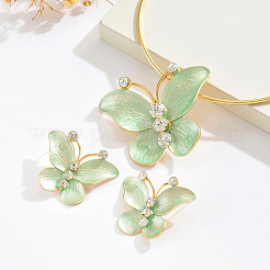Conjuntos de collares y pendientes colgantes de aleación de esmalte y rhinestone de cristal&nbsp;FS-WG8339F-03