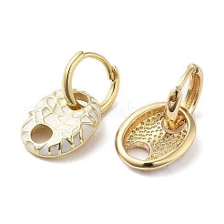 Orecchini a cerchio pendenti ovali in vero ottone placcato oro 18k&nbsp;EJEW-L268-007G-09