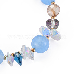 Cuentas de vidrio facetado pulseras elásticas&nbsp;BJEW-Q997-003-RS