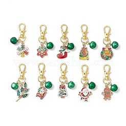 10 ciondolo decorativo in lega smaltata a tema natalizio in 10 stili&nbsp;HJEW-JM03915