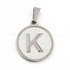 Acier inoxydable 304 avec pendentifs en coquillage blanc&nbsp;STAS-G268-01K-P