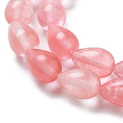 Chapelets de perles en verre de quartz de cerise&nbsp;G-B106-A01-01