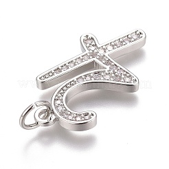 Pendentifs en laiton zircon cubique transparent&nbsp;ZIRC-O035-08P