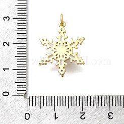 Messing-Mikropflaster mit Zirkonia und ABS-Imitationsperlenanhängern&nbsp;KK-D295-25G
