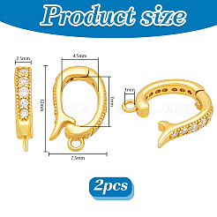 2 Stück Sterlingsilber Micro Pave klare Zirkonia Faltverschlüsse&nbsp;STER-PH0004-68G