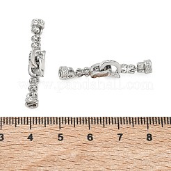 Micro pavé di ottone trasparente cubic zirconia piegato su fermagli&nbsp;KK-C172-04P