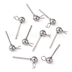 Anlaufgeschützte Ohrstecker-Beschläge aus Edelstahl 304&nbsp;STAS-G012-2