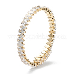 Bracelets en laiton à micro-pavé de zircone cubique transparent&nbsp;BJEW-A116-04G-B