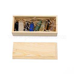 8 stücke holzkiste lagerung natürliche gemischte edelsteinperlen&nbsp;G-WH0010-04
