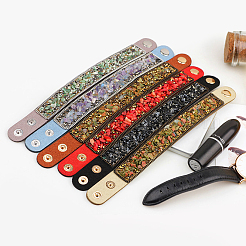 Bracciali a scatto flanella&nbsp;BJEW-N0011-003A
