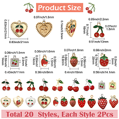 40 pendentif en alliage fraise et cerise&nbsp;FIND-SC0019-92