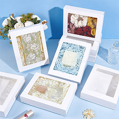 Cajas de galletas de papel rectangulares con ventana transparente&nbsp;CON-WH0107-02B-02