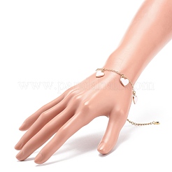 Bracciale in lega smaltata con ciondoli a cuore&nbsp;BJEW-JB08678