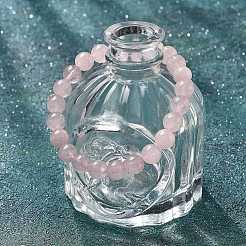 Natürliche Rose Quarz Perle Stretch Armbänder&nbsp;X-BJEW-K212-B-045
