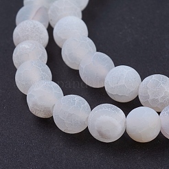 Chapelets de perles en agate naturelle craquelée&nbsp;G-G055-8mm-5