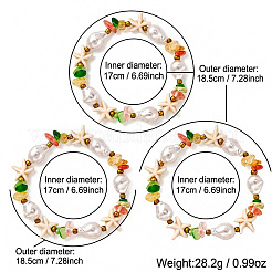 Sommerliche Strand-Strand-Imitationsperlen- und Edelsteinsplitter-Perlen-Stretch-Sets&nbsp;VK2630