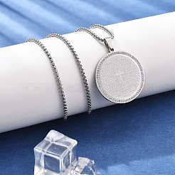 201 Halsketten mit Strassanhängern aus Edelstahl für Damen&nbsp;LS-NJEW-U021-08P