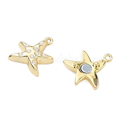 Seesternförmige Messing-Mikropavé-Fassung mit klaren Zirkonia-Magnetverschlüssen&nbsp;KK-C251-10G