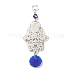 Vidrio azul turco mal de ojo colgante decoración&nbsp;HJEW-I008-06AS