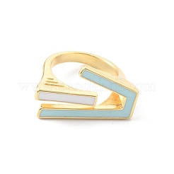 Bague de manchette en laiton émaillé pour femmes&nbsp;RJEW-F143-03G