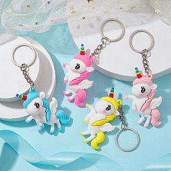Portachiavi in plastica pvc unicorno cartone animato&nbsp;KEYC-JKC00679