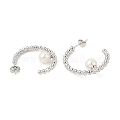 Aretes de perlas con perlas de imitación abs&nbsp;EJEW-E275-02P