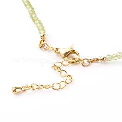 Collane con perline di peridoto naturale rondelle&nbsp;NJEW-JN03404-03