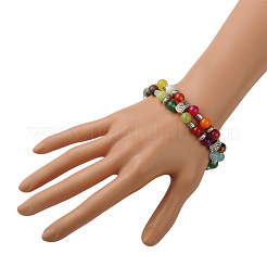 Pulseras de chakra con cuentas de piedras preciosas de 2 hebra para niña&nbsp;BJEW-PJB808