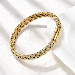 Geflochtene Armreifen aus 304er Edelstahl für Damen&nbsp;BJEW-A067-07G