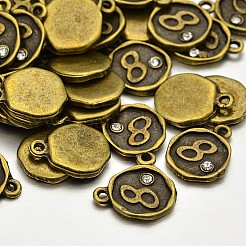 Plaqué bronze antique breloques alliage de strass&nbsp;ALRI-J153-08-NF
