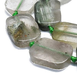 Chapelets de perles en quartz rutile vert naturel&nbsp;G-K245-J03-F01