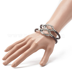 Geflochtene Kordel-Armbänder aus Rindslederimitat für Paare&nbsp;BJEW-JB06443