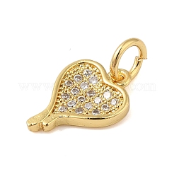 Pendentifs en laiton plaqué en rack et zircone cubique transparente&nbsp;KK-S372-30G