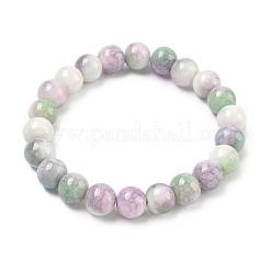 Braccialetti elasticizzati da donna con perline di vetro craquelé opaco da 10 mm&nbsp;BJEW-PH01823-21