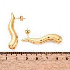 Boucles d'oreilles à tige en acier inoxydable 304 en forme de larme&nbsp;EJEW-A125-28B-G