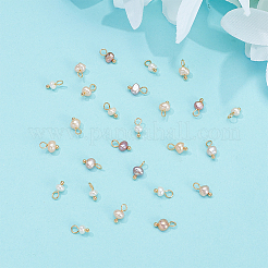 30pcs 3 Stile natürliche Süßwasser-Zuchtperlen-Nuggets-Charme&nbsp;PALLOY-PH01622