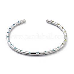 Messing Armreifen mit offener Manschette für Damen&nbsp;BJEW-G736-12P-01