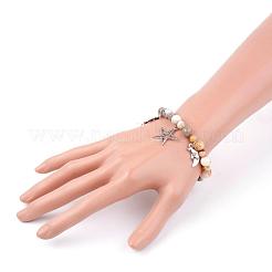 Braccialetti di fascino agata pazzo naturale&nbsp;BJEW-JB03349-03