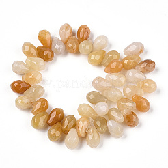 Chapelets de perles en jade topaze naturelle&nbsp;G-S357-C02-12A