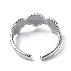 Offener Manschettenring aus 304er Edelstahl mit Muschelmotiv für Damen&nbsp;RJEW-C046-04P