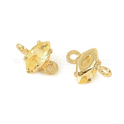 Dijes de conector de ojo de caballo con circonita cúbica pavé de latón&nbsp;KK-P347-03G-02