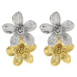 Orecchini a bottone a forma di fiore in acciaio inossidabile 304 per donna&nbsp;EJEW-U023-09GP