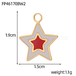 Ciondoli in acciaio inox smaltato 304&nbsp;STAS-OY013-60G